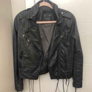 Blank NYC Grey faux leather jacket